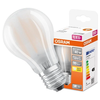LED žárovka E27 A60 4W = 40W 470lm 2700K Teplá bílá 320° vlákno OSRAM STAR