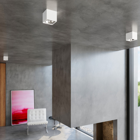 Svítidlo pro povrchovou montáž BLAKE GU10 ES111 Halogen Spot Square White SOLLUX