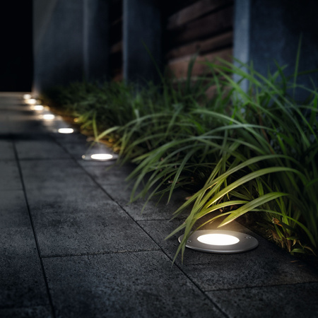 LED zahradní lampa na zem MOSS myGarden 3W 2700K IP67 kulatá stříbrná PHILIPS