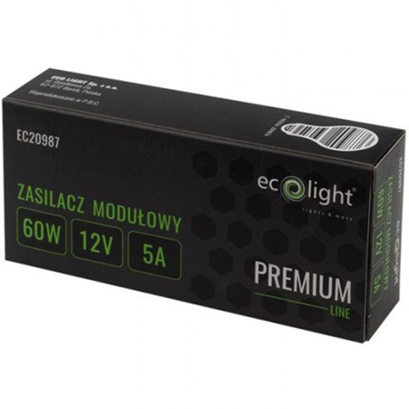 Modulární napájecí zdroj LED Slim Premium 60W 12V Ecolight