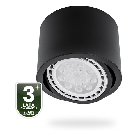 Povrchové Halogenové svítidlo GU10, AR111 SPOT TUBA 100mm Nastavitelná Kulatá Černá TELES LUMILED