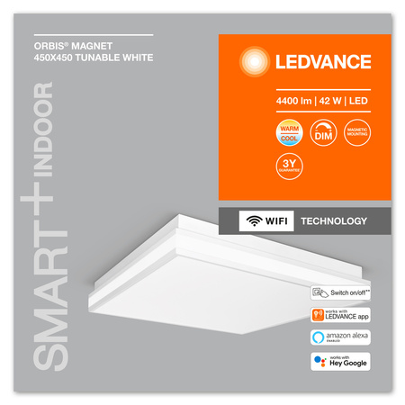 LED stropní přisazené svítidlo ORBIS MAGNET 42W 4200lm CCT 45cm SMART+ WiFi LEDVANCE bílá