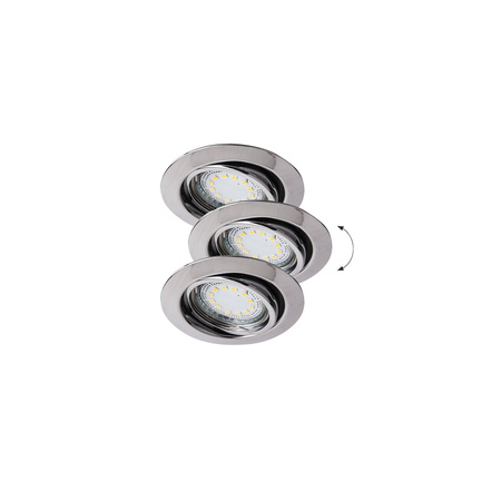 3x SPOT 3W 240lm 3000K GU10 Chrome Modern IP40 Lite Rabalux bodová zářivka pod omítku