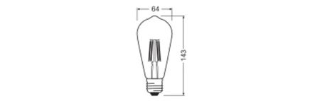 LED žárovka ST64 E27 3,4W = 40W 470lm 2700K Warm 300° Filament Performance Class Ledvance