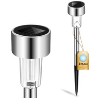 LED zahradní lampa na solární pohon satén INOX / CHROME