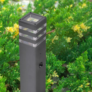 Venkovní zahradní lampa TEKSAS 74 E27 IP44 senzorová tyč grafitová GOLDLUX (Polux)