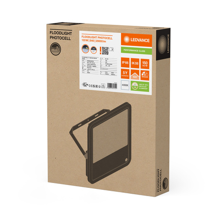 LED reflektor 133W 20000lm 4000K IP66 černý se soumrakovým senzorem LEDVANCE Floodlight