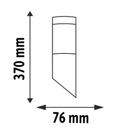 Zahradní nástěnná lampa E27 Elevation. ÚHLOVÝ SLOUP. Černá trubice