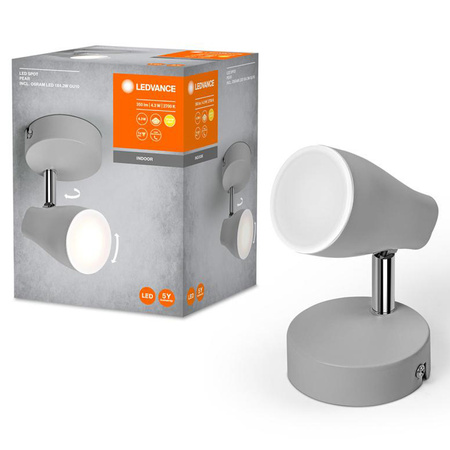 LED bodové nastavitelné stropní svítidlo 4,3W 210lm 3000K teplá šedá bodová Ledvance