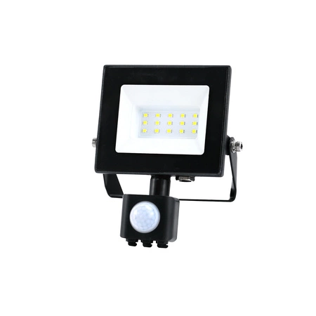 Venkovní zahradní reflektor LED 10W 735lm 4000K neutrální 120° se senzorem pohybu IP44 IK05 černý MHC Kobi