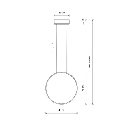 LED závěsné stropní svítidlo 18W 600lm 4000K neutrální černá moderní CIRCOLO LED S 10860 Nowodvorski