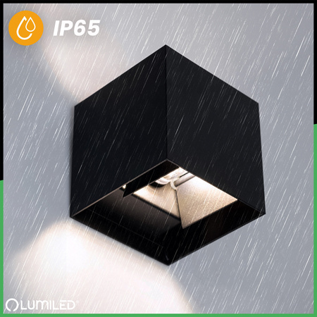 Zahradní nástěnná lampa G9, nastavitelné nahoru a dolů Černá PYXIS LUMILED