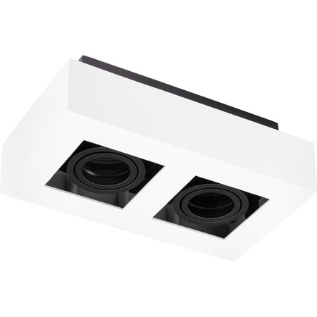 Svítidlo HALOGEN pro povrchovou montáž Pohyblivé 2x GU10 Obdélníkové bílé 85mm NEMO