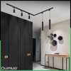 Sada osvětlovacích lišt 3m + 5x GU10 Busbar Spotlight + úhlový spínač černá LUMILED