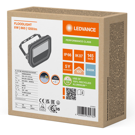 LED reflektor 8W 1200lm 6500K IP66 bílý LEDVANCE reflektor