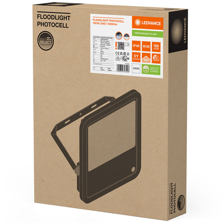 LED reflektor 100W 15000lm 4000K IP66 černý se soumrakovým senzorem LEDVANCE Floodlight