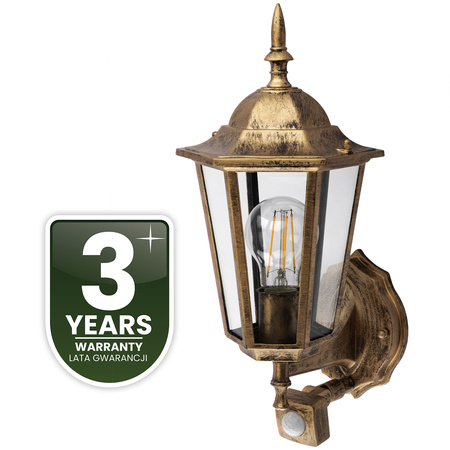 Zahradní nástěnná lampa snímač pohybu, E27 lucerna BELLIS LUMILED