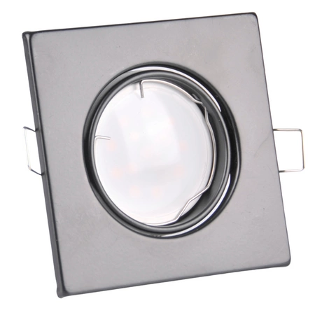 3x GOLDLUX (Polux) čtvercová černá pohyblivá halogenová žárovka + GU10 3.5W LED žárovka