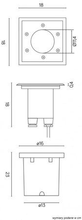 Svítidlo do země Pabla M4030 Square E27 IP67 Su-Ma