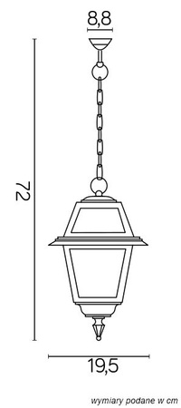 Venkovní závěsná LED zahradní lampa vitráže K 1018/1/N E27 Su-Ma