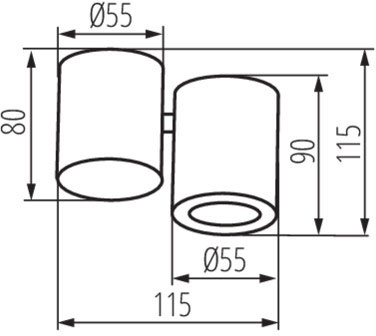 Přisazené halogenové svítidlo SPOT TUBA kruhové pohyblivé GU10 černá BLURRO Kanlux