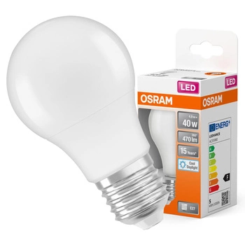 LED žárovka A55 E27 4,9W = 40W 470lm 6500K Cold 200° STAR CLASSIC Osram