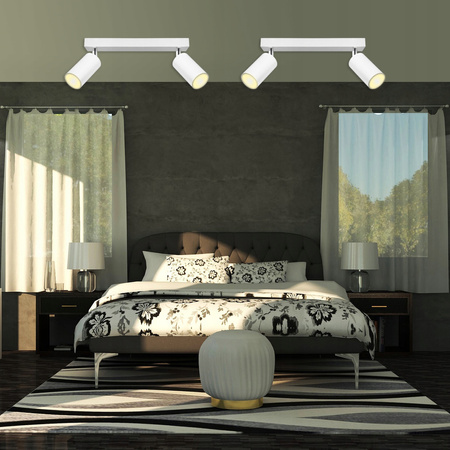 Nástěnná zásuvka pro povrchovou montáž Pohyblivé svítidlo 2x GU10 Bílý matný chrom Bardo Masterled