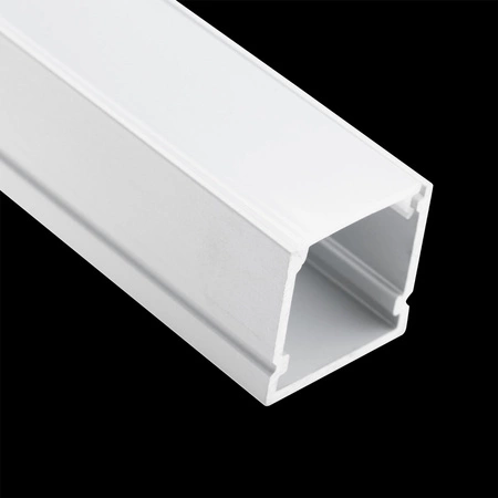 Povrchový Eloxovaný Hliníkový Profil pro LED KM38, Stříbrný 2m + Mléčná Krytka + Záslepky LUMILED