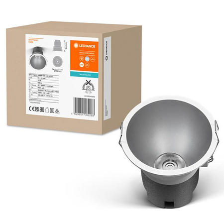 LED panelové bodové svítidlo 10W 800lm 4000K neutrální síťově bílé stříbrné svítidlo Slim Ledvance