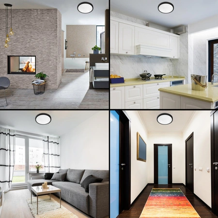 Přisazené stropní svítidlo LED panel 24W 4000K Černé kulaté Proma LVT