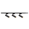 Sada přípojnic 1-fázová lišta + 3x reflektor GU10 černý FADO Sanico Goldlux