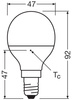LED žárovka P47 Ball E14 4,9W = 40W 470lm 2700-4000K CCT 200° Relax Active and Sleep CLASSIC Osram
