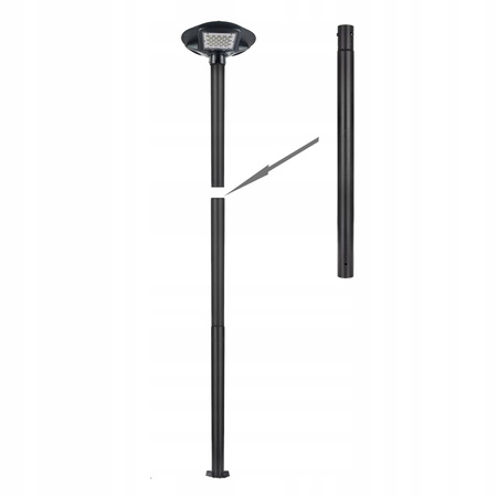 Osvětlovací stožár 1m Prodloužení ke stožáru lucerny Kulatý stožár černý