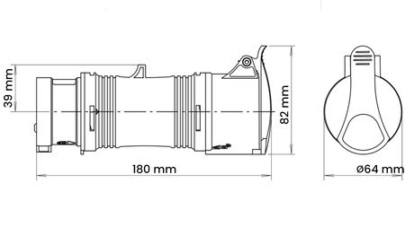 Napájecí adaptér 16A 400V 5P-4P IP44 Hermetic
