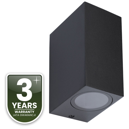 Zahradní nástěnná lampa 2x GU10, čtvercové Černá ALLIUM LUMILED