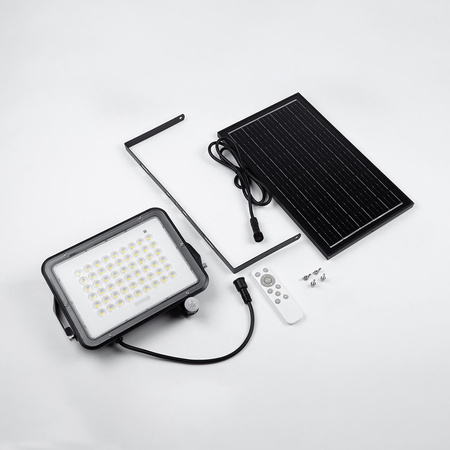 Solární halogenový reflektor LED 200W Zahradní lampa 4000K IP65 PIR senzor pohybu + dálkové ovládání FULGOR LUMILED