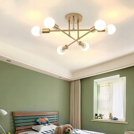 Lustr Stropní závěsné svítidlo Dekorativní 6x E27 Zlatá 70cm Eliot Masterled