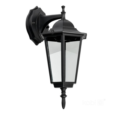 E27 IP54 Black KOBI LED venkovní zahradní nástěnná lampa