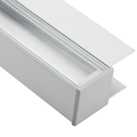 Nábytkový Eloxovaný Hliníkový Profil pro LED Pásky KM48, Stříbrný 1m + Průhledná Krytka + Záslepky LUMILED