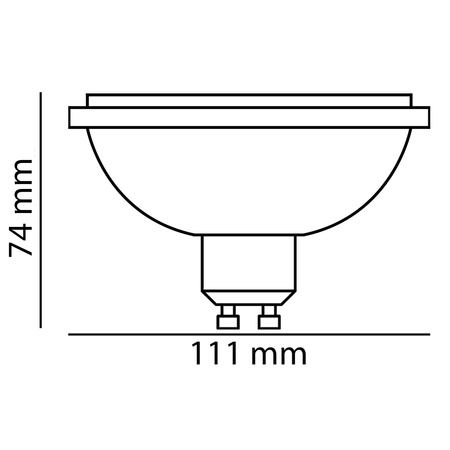 Žárovka LED GU10, ES111 15W = 100W 1521lm 3000K Teplá bílá 24° Stříbrná LUMILED
