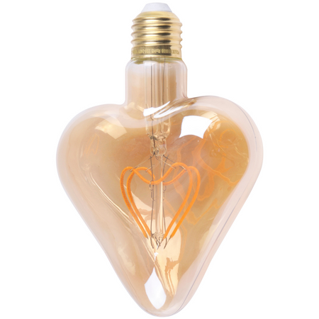 Dekorativní LED žárovka E27 Heart Filament 2,3W 170lm 2000K teplá bílá Vintage Amber GOLDLUX(Polux)