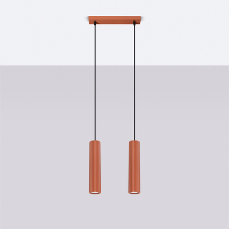 Stropní závěsné svítidlo Overhang Tuba Spot 2x GU10 Ochre Red Carbon Deep Space SL.1631 Sollux