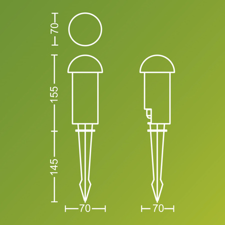 Zahradní lampa venkovní PIPE 30cm LED 1,5W 180lm 2700K Edwina Philips