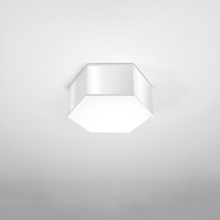 SUNDE 2xE27 LED stropní plafon 13cm šestihranné svítidlo Bílý SOLLUX