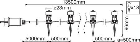 Dekorativní světelné body LED 12W 3000K teplé ENDURA GARDEN 18 Dot LEDVANCE