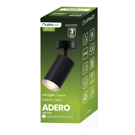 Nástěnné svítidlo LED Spot GU10 IP44 ADERO Black Lumiled Wall lamp