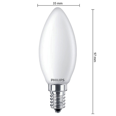 LED žárovka E14 B35 2.2W = 25W 250lm 2700K Teplá bílá vlákno PHILIPS