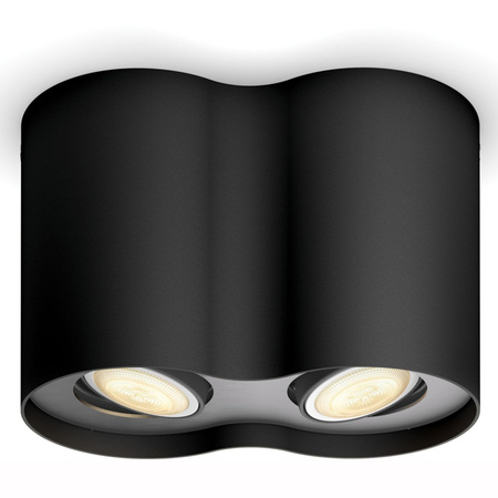 Stropní svítidlo LED Spot Pillar Black 2x4,2W CCT PHILIPS HUE Bluetooth Zigbee + stmívač