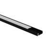 LED povrchový hliníkový profil černý 1m s mléčným stínítkem pro LED pásky + koncovky Ecolight řady N