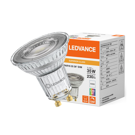 LED GU10 3,4W = 35W 230lm 4000lm neutrální 36° CRI97 DIMMABLE LEDVANCE